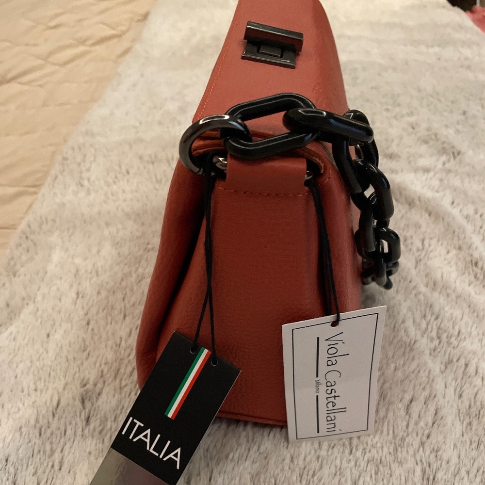 Viola Castellani Milano Italian Purse -Papaya